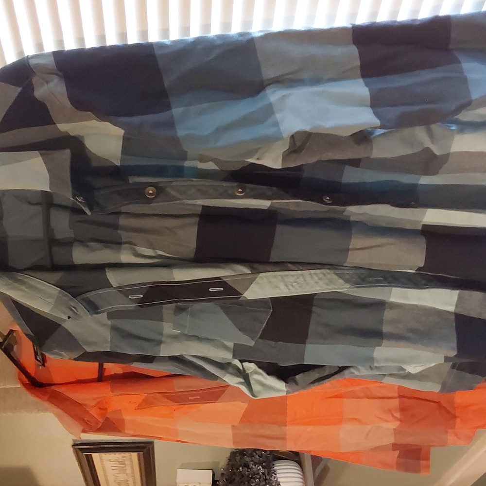 Under Armour Plaid Button-Down Shirts - Orange and Blue - Picture 4 of 4